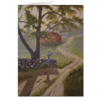 CARTÃO FAZENDA AO LONGO DE UMA ESTRADA