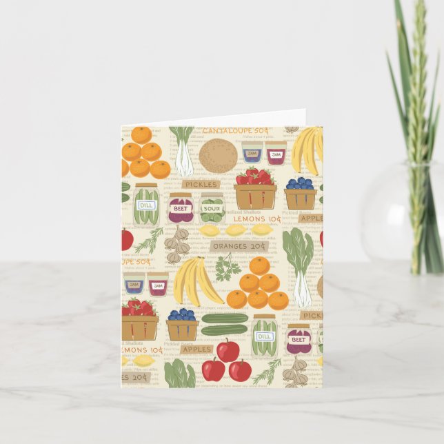 Cartão Fazenda com placa de saudação de colagem de apoio (Frente)