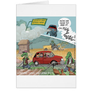 Cartão Fazenda Crocodilo Engraçado