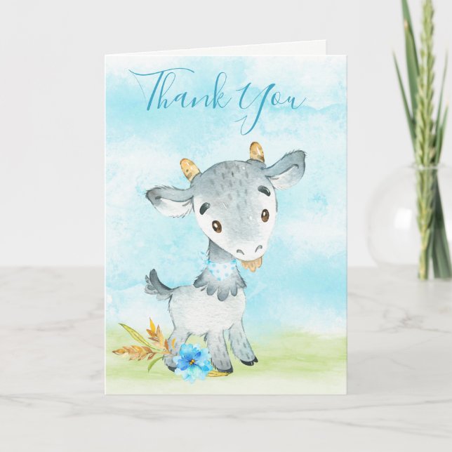 Cartão Fazenda de Cabra de Aquarela (Frente)