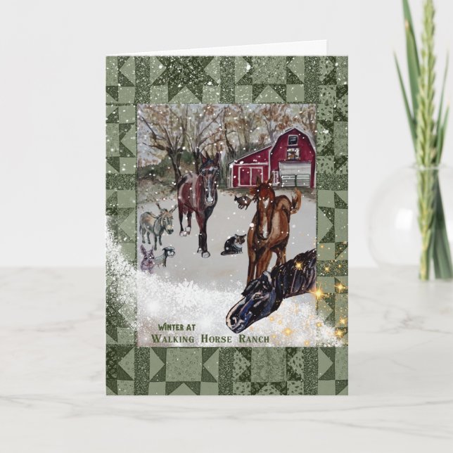 Cartão fazenda de cavalo ambulante (Frente)