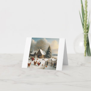 Cartão Fazenda de frango Natal