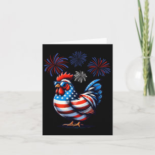 Cartão Fazenda de Frango Vermelho Branco Azul Patriota 4