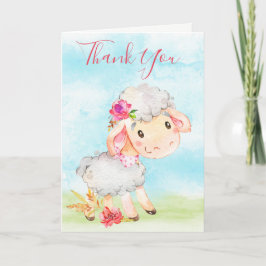 Cartão Fazenda de Ovinos de Garotas de Aquarela