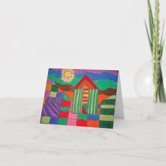 Cartão "Fazenda de retalhos" (Pastas de óleo e Caneta)