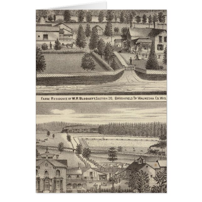 Cartão Fazendas e residências de WR Blodgett e GC Daubner (Frente)