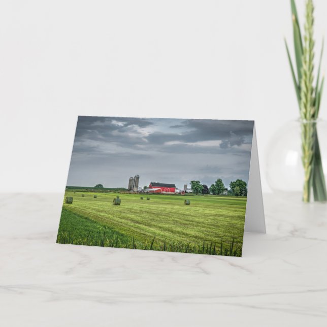 Cartão Fazendas | Red Barn & Silo em Primavera (Frente)