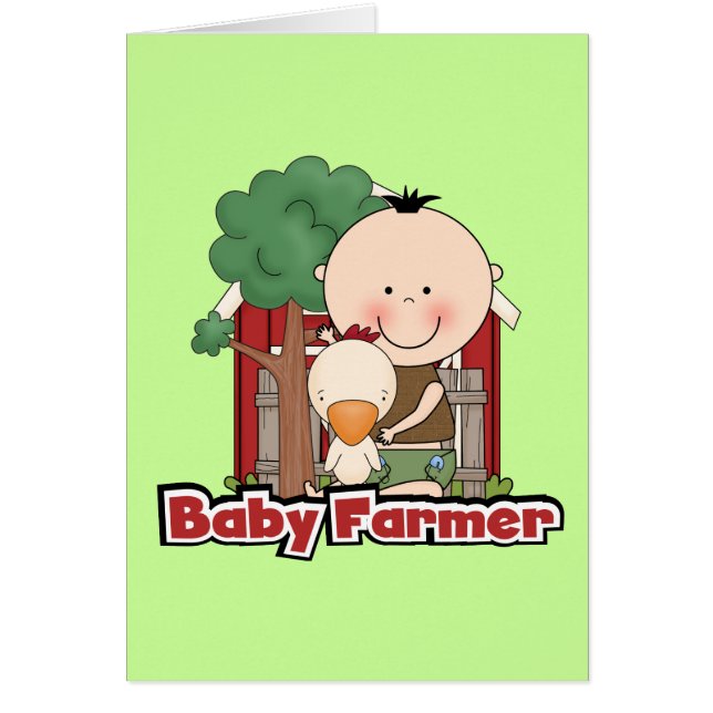 Cartão Fazendeiro de bebê com camiseta e presentes do (Frente)