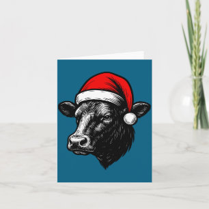 Cartão Fazendeiro de Black Angus Natal Vaca Papai Noel Ch