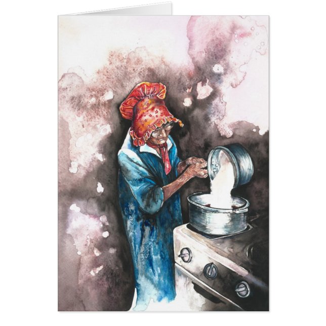 Cartão Fazendo conservas (maneira de Grammy Sallie) (Frente)