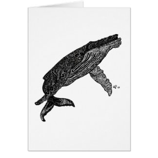 Cartão Fazendo muito a baleia