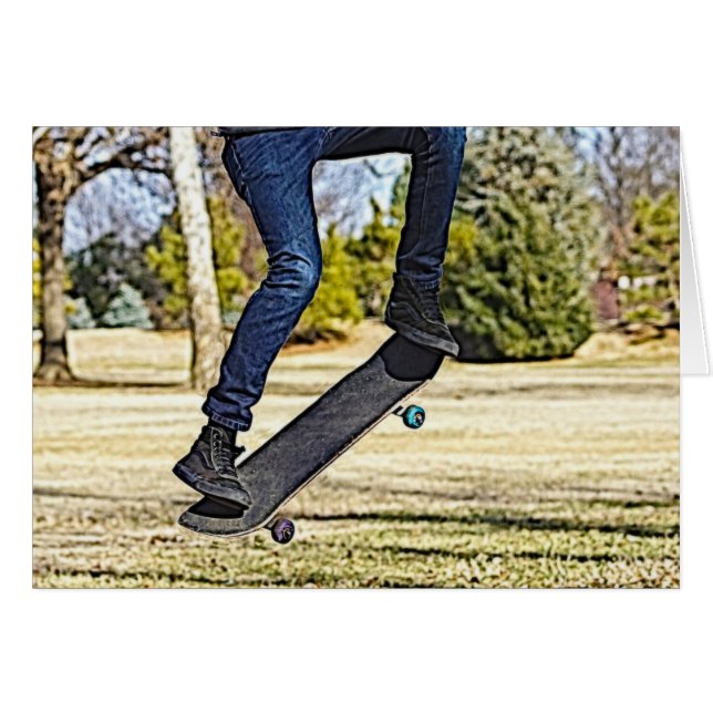 Cartão Fazendo o Ollie Painterly (Frente Horizontal)