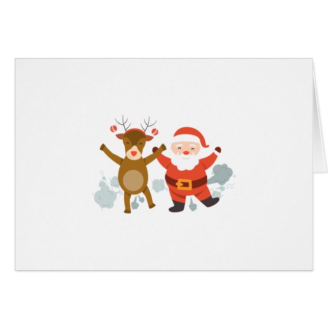 Cartão Fazendo Presente Engraçado de Natal (Frente Horizontal)