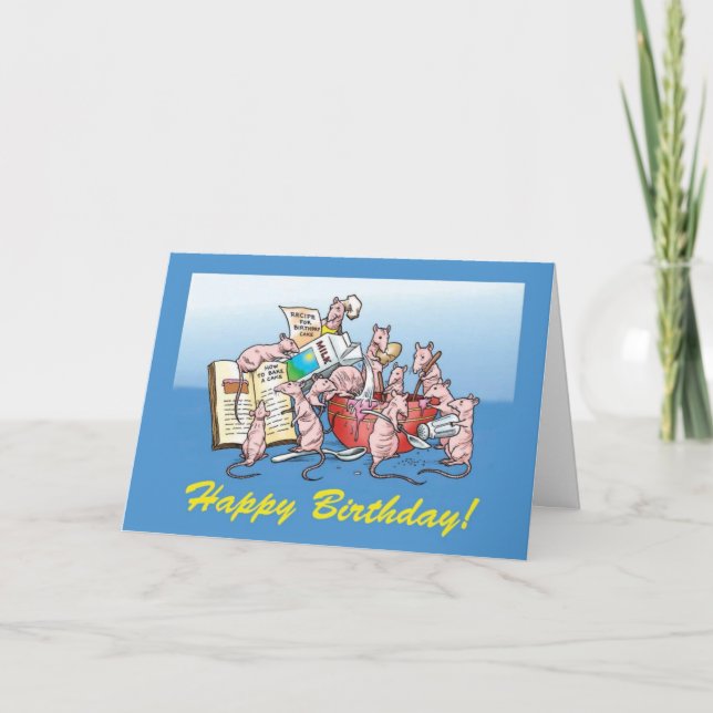 Cartão Fazer Bolo de Aniversário! (Frente)