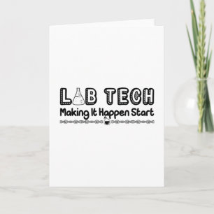 Cartão Fazer técnico do laboratório Acontece