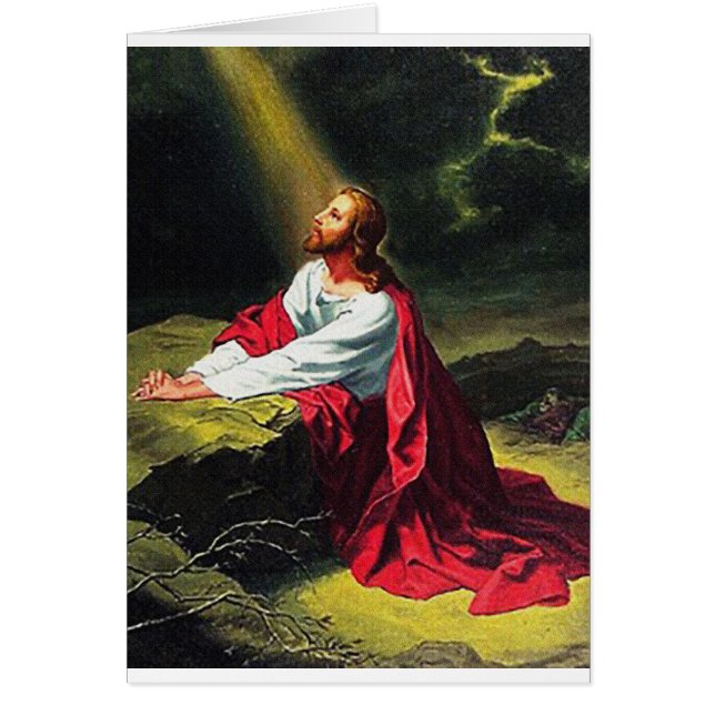 Cartão fé bênção inspiradora esperança Jesus arenito (Frente)