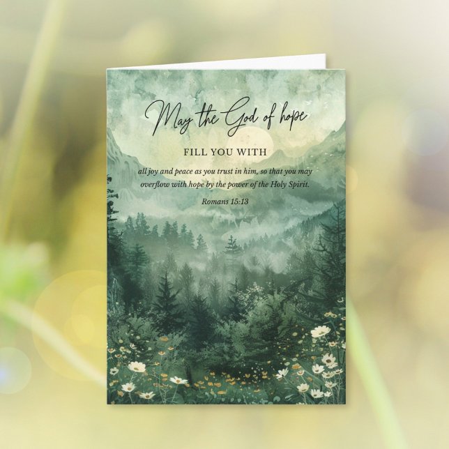 Cartão Fé Bíblia Verso Romanos 15:13 (Criador carregado)