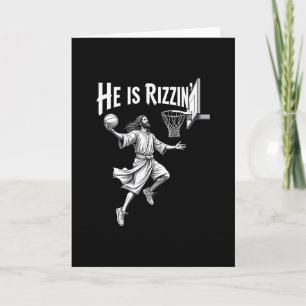 Cartão Fé Cristã Ele É Rizzin Jesus Sketll Hoop