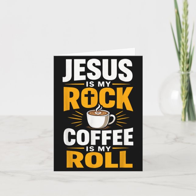 Cartão Fé Cristã Jesus Café Manhã Oração (Frente)