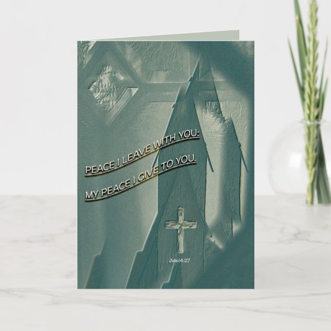 Cartão Fé cristã religiosa Paz Eu Deixo com Você  (Frente)