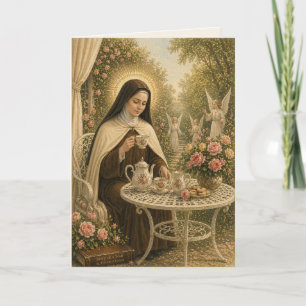 Cartão Fé da Santa Teresa no Amor Misericordioso Católico
