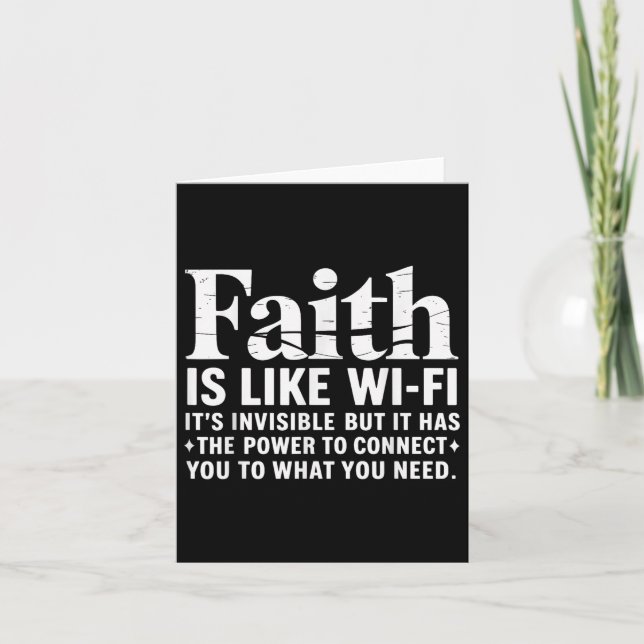 Cartão Fé É Como Deus Wifi, Jesus Cristão Religioso (Frente)