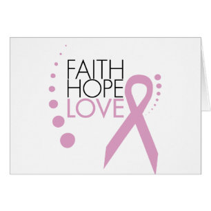Cartão Fé, esperança, amor - apoio ao cancer de mama