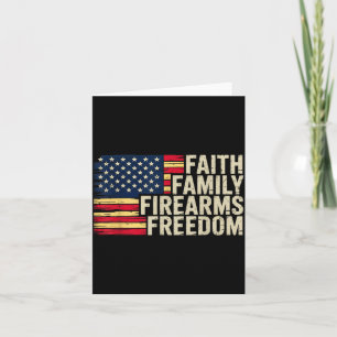 Cartão Fé Família Armas Liberdade - Bandeira Americana
