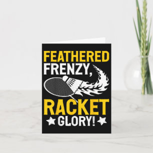 Cartão Feathered Frenzy, Glória Racket! Jogador de Badmin