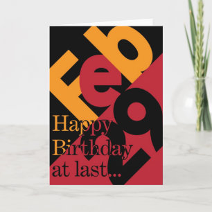 Cartão February 29 Happy Birthday Card