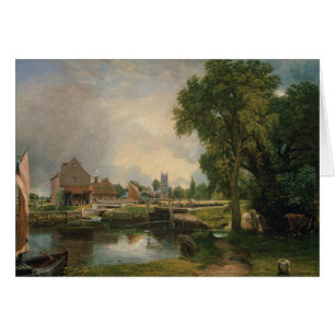 Cartão Fechamento de John Constable Dedham e moinho,