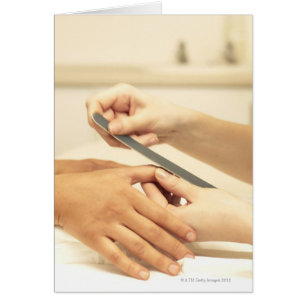 Cartão Feche acima do manicure