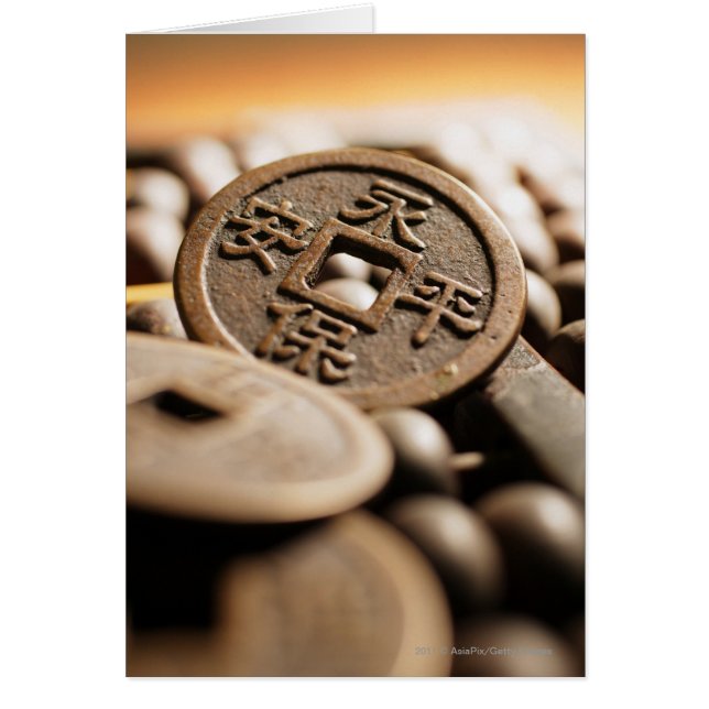 Cartão Fecho da moeda chinesa (Frente)