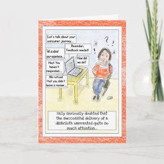 Cartão "Feedback Overload" Funny Cartoon Birthday Card