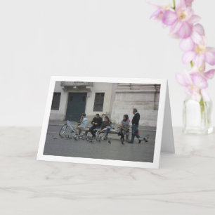 Cartão Feeding the Birds in Roma