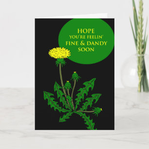 Cartão Feel Better, Get Well Dandelion Illustration