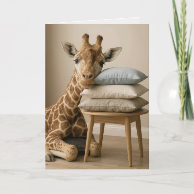 Cartão Feel Better Tired Giraffe (Frente)