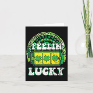 Cartão Feelin Lucky Dia de São Patrício Shamrock 4 Folha