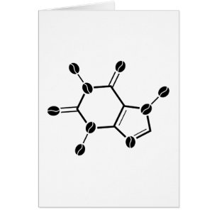 Cartão feijões moleculars da cafeína