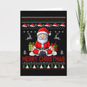Cartão Feio Feliz Natal Yoga Papai Noel Namasleigh N
