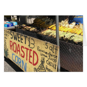 Cartão Feira de rua, Nova Iorque NYC, doce milho torrado