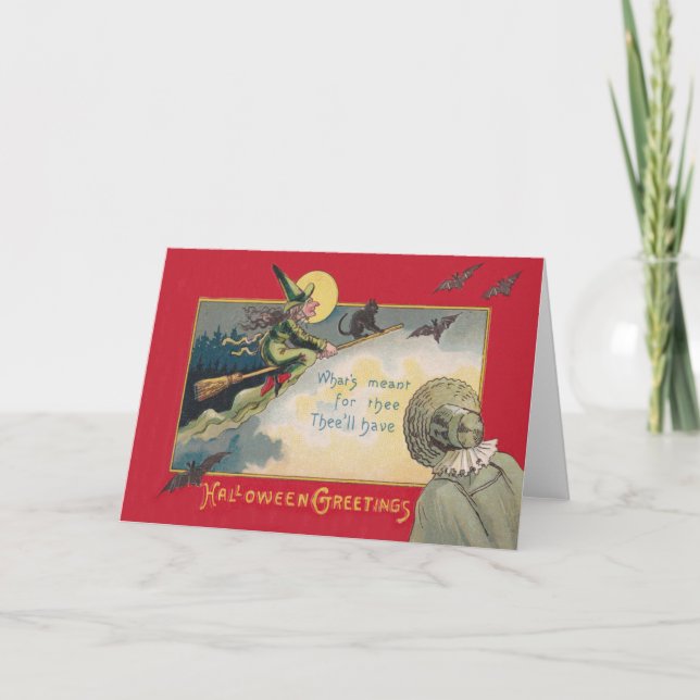 Cartão Feiticeira Negra Voadora Bat Moon (Frente)