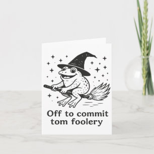 Cartão Feiticeira Sapo Halloween Para Cometer Tom Foolery
