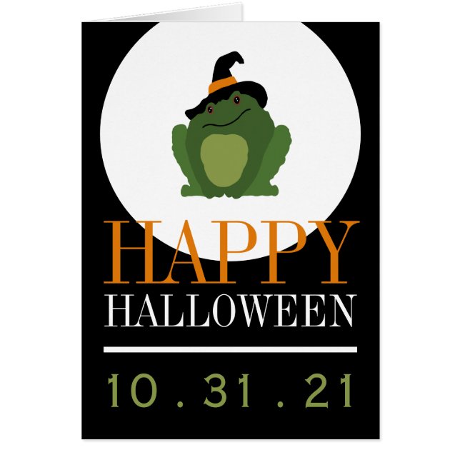 Cartão Feiticeiro bonito, Feliz Halloween (Frente)