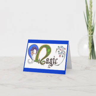 Cartão Feiticeiro e dragão mágicos Notecard