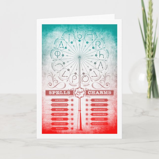 Cartão Feitiço de Harry Potter | Instrução de Feitiços e  (Frente)