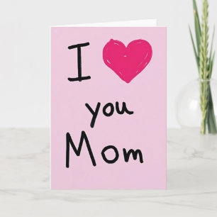 Cartão feito à mão 'Eu amo você Mamãe'