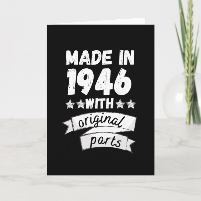 Cartão feito em 1946 com peças originais, (Frente)