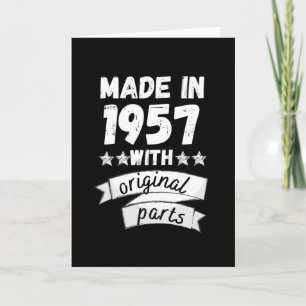Cartão feito em 1957 com peças originais,