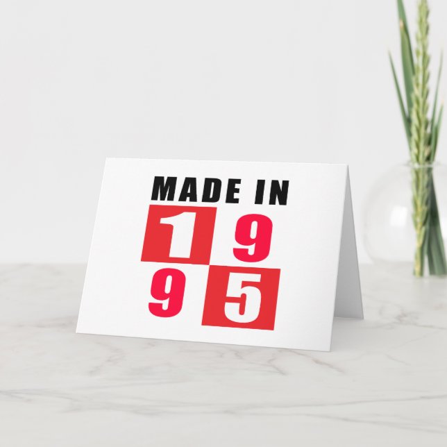 Cartão Feito Em Designs De Aniversário De 1995 (Frente)